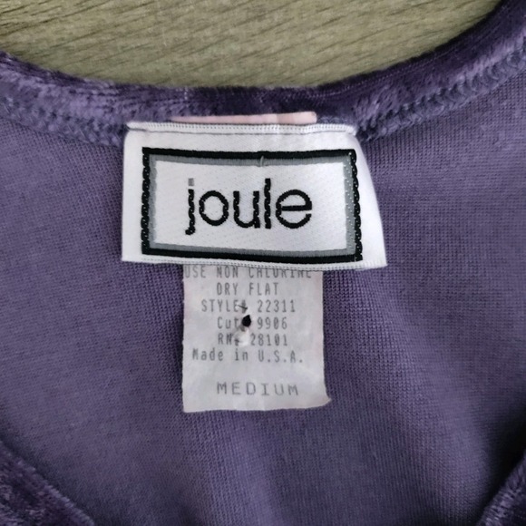 Vintage Joule Mini Dress Women's Medium 90's Y2K Purple Velvet Sleeveless - Picture 3 of 7